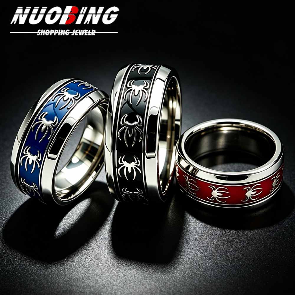Men Accessories Wholesale - New Vintage Punk Spider Ring 316L
