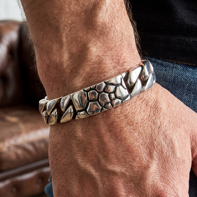 Men Accessories Ring And Bracelet - KALEN Vintage Stainless Steel Curb Chain