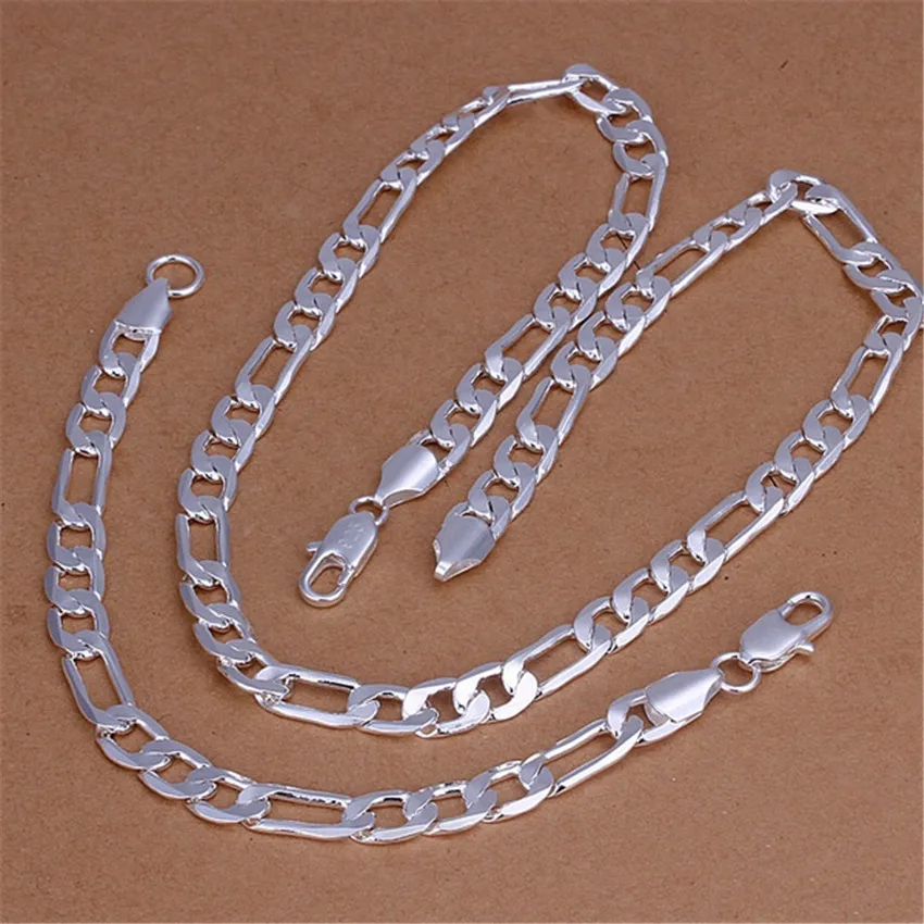 Men Accessories Chain And Bracelet - 925 sterling Silver classic 8MM chain