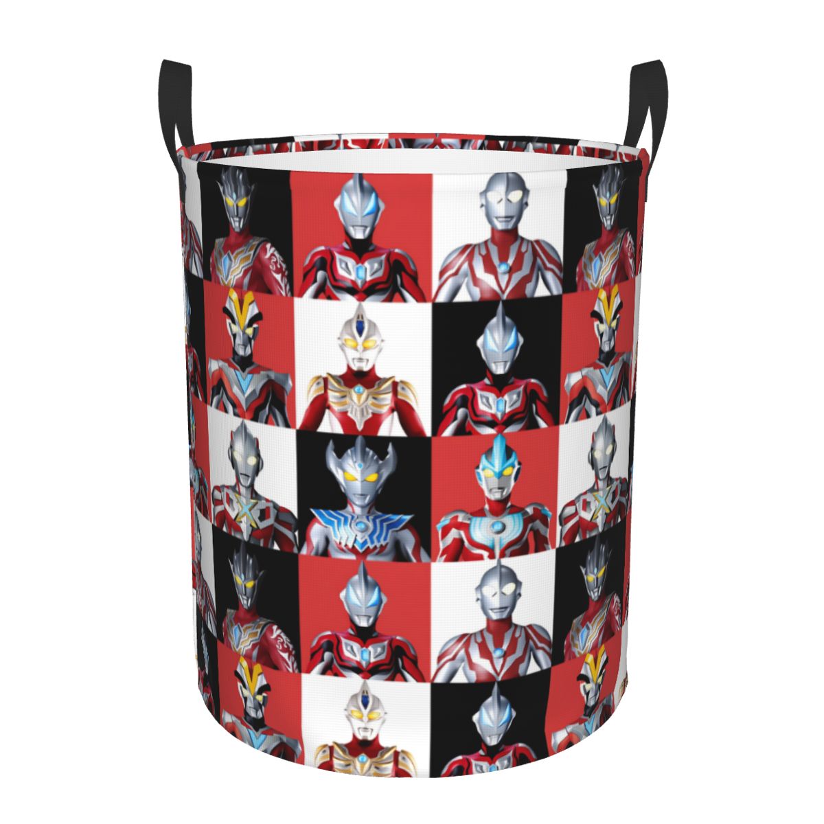 Men Accessories Hamper - Checkered Plaid Ultraman Comics Laundry Hamper