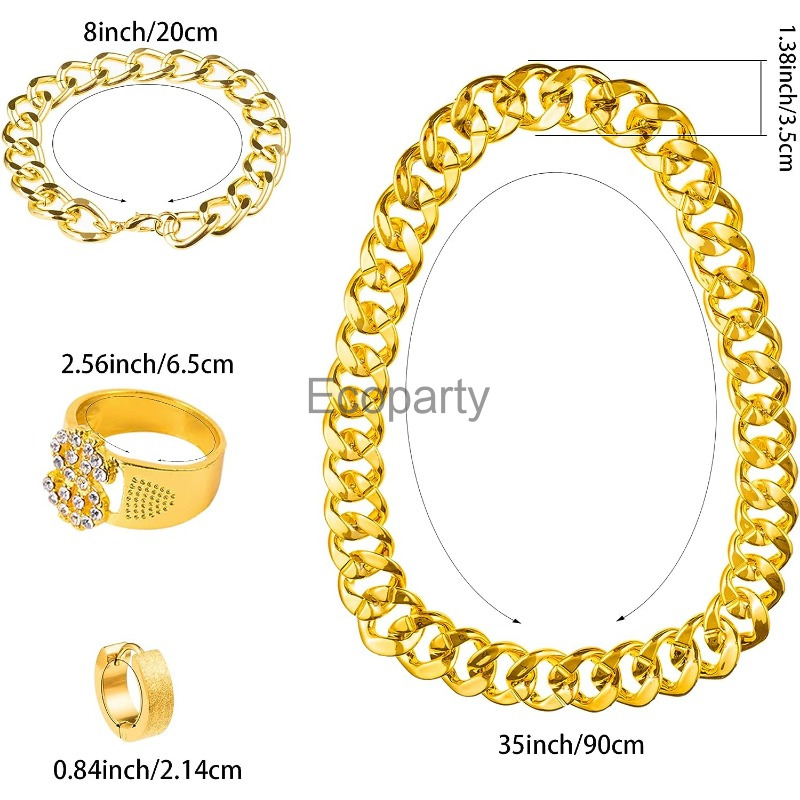 80s 90s Hip Hop Costume Access - Men Accessories Chain And Bracelet ulasan dan harga