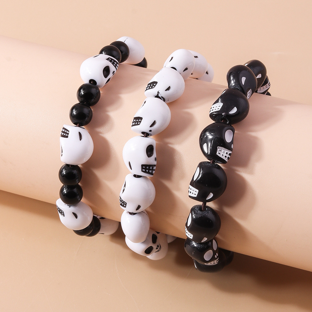 Halloween Punk Round Beads Res - Men Accessories Ring And Bracelet ulasan dan harga
