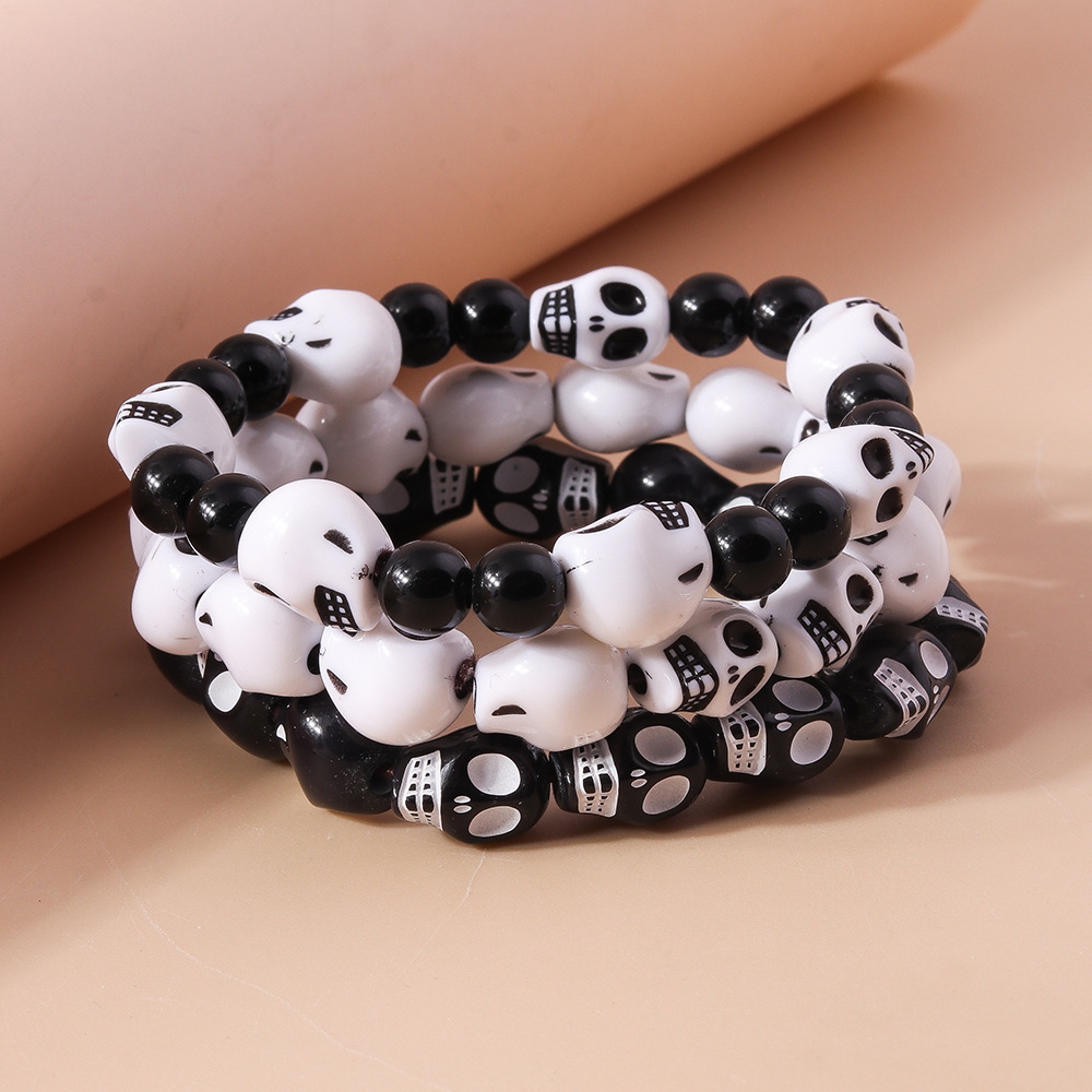Halloween Punk Round Beads Res - Men Accessories Ring And Bracelet ulasan dan harga