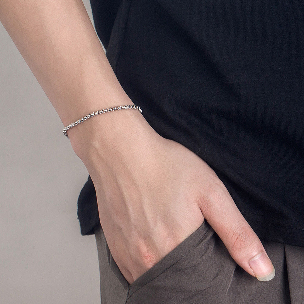 Unisex 925 Sterling Silver Cuf - Men Accessories Chain And Bracelet ulasan dan harga