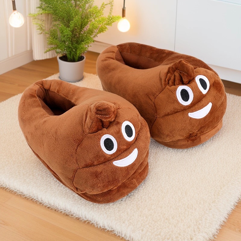 Funny Poop Emoji Plush Slipper - Men'S Accessories Rack ulasan dan harga
