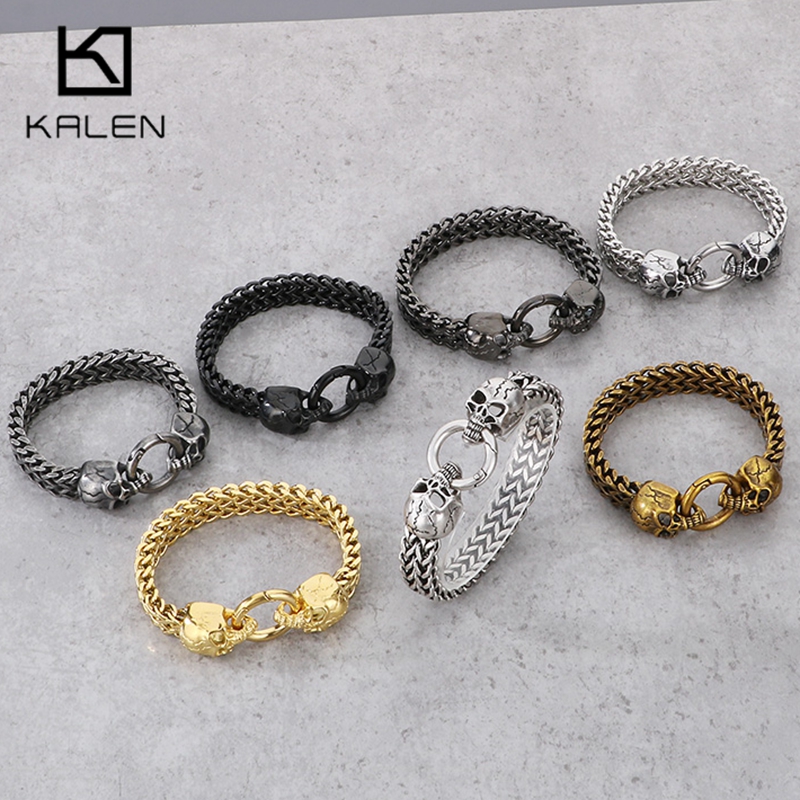 KALEN Punk Stainless Steel Sku - Men Accessories Ring And Bracelet ulasan dan harga