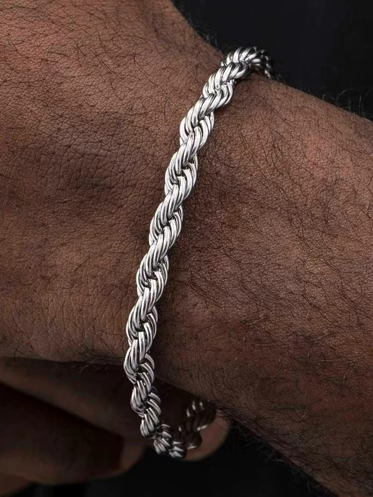 Hip-Hop Rock 925 sterling silv - Men Accessories Chain And Bracelet ulasan dan harga