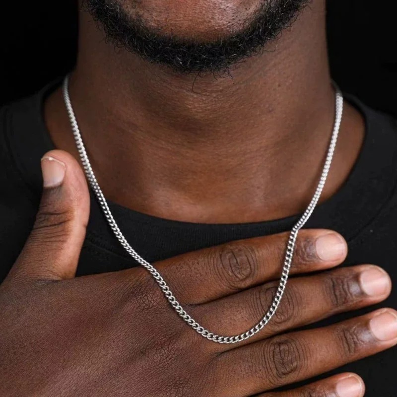 2mm Men's Cuban Chain Necklace - Men'S Accessories Trending ulasan dan harga