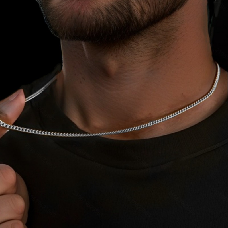 2mm Men's Cuban Chain Necklace - Men'S Accessories Trending ulasan dan harga