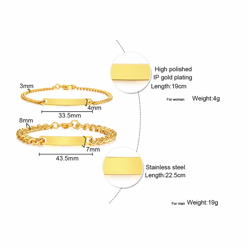Plate Id Tag Bar Bracelet Cuba - Men Accessories Chain And Bracelet ulasan dan harga