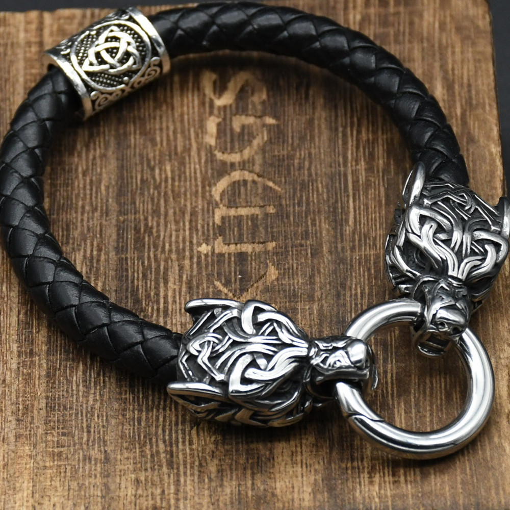 Stainless Steel Wolf Head Brac - Men Accessories Ring And Bracelet ulasan dan harga