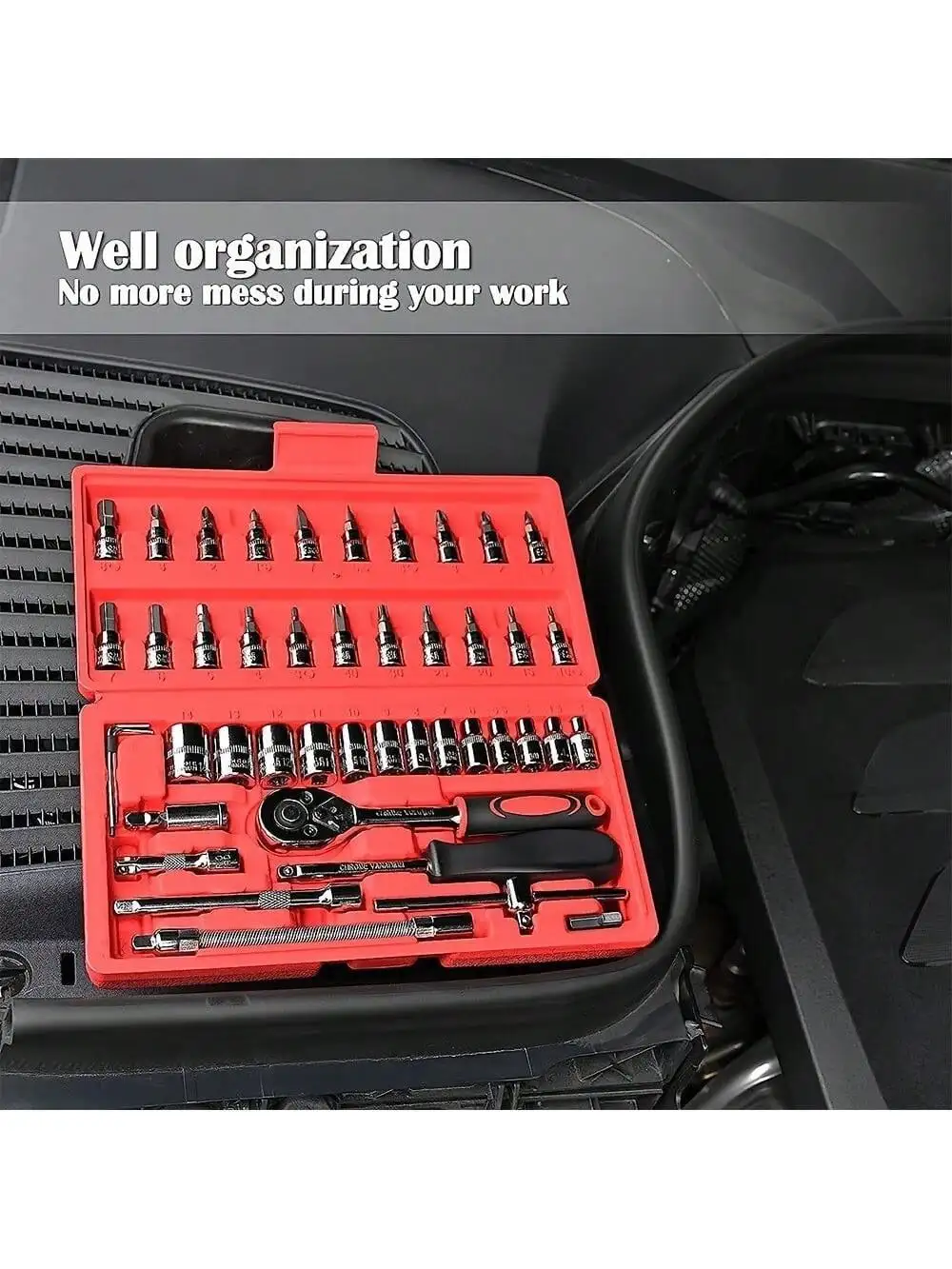 46 Piece 1/4 Inch Drive Socket - Men'S Accessories Rack ulasan dan harga