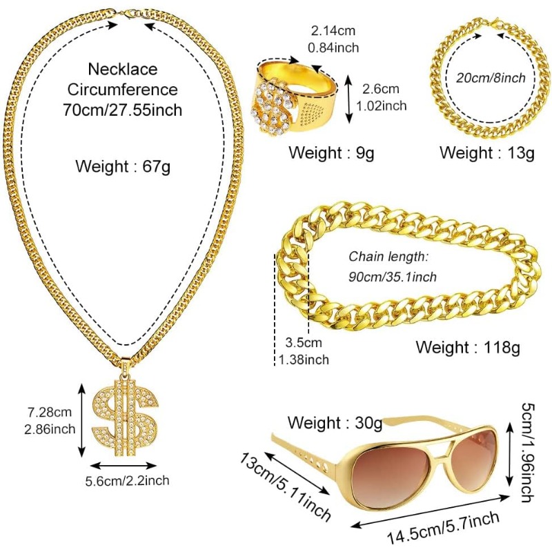 5pcs Hip Hop Costume kit,80s F - Men Accessories Ring And Bracelet ulasan dan harga