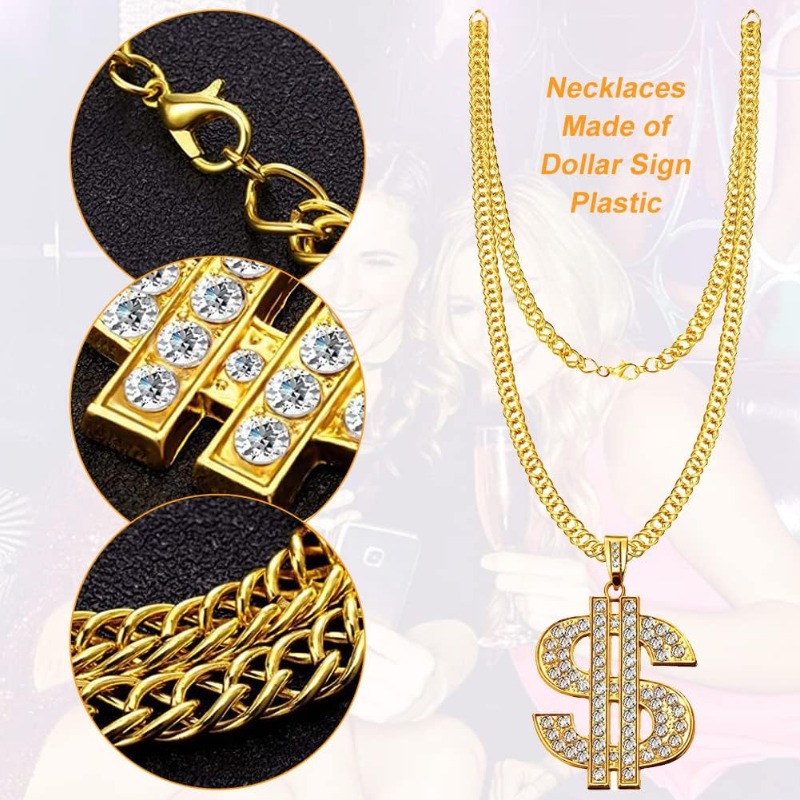 5pcs Hip Hop Costume kit,80s F - Men Accessories Ring And Bracelet ulasan dan harga