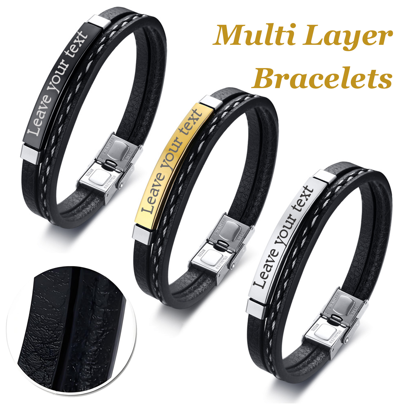 Dual-Layer Commission Braided  - Men Accessories Wholesale ulasan dan harga