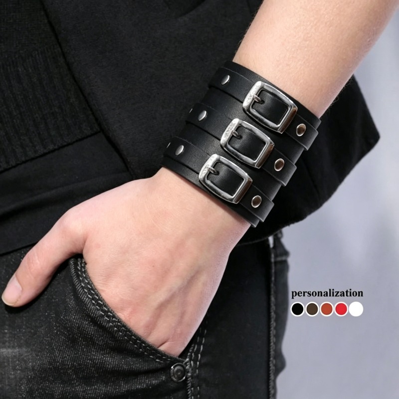 Leather Arm Band for Men, Meta - Men Accessories Ring And Bracelet ulasan dan harga