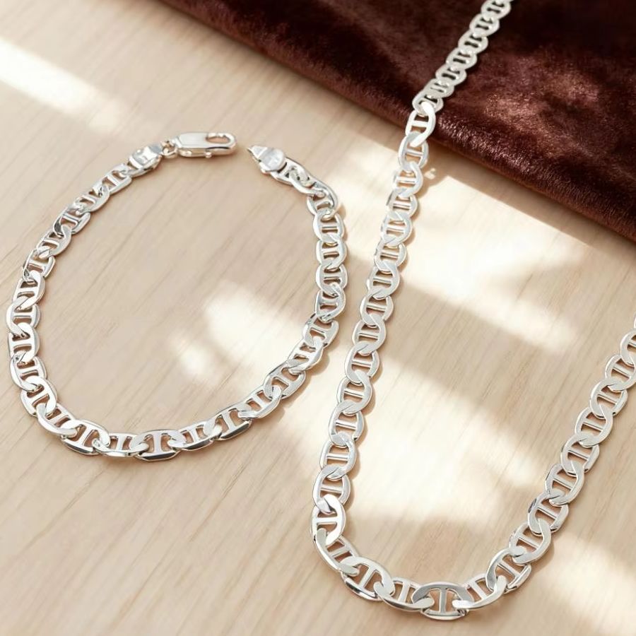 New 925 Sterling Silver 6MM Fa - Men Accessories Chain And Bracelet ulasan dan harga
