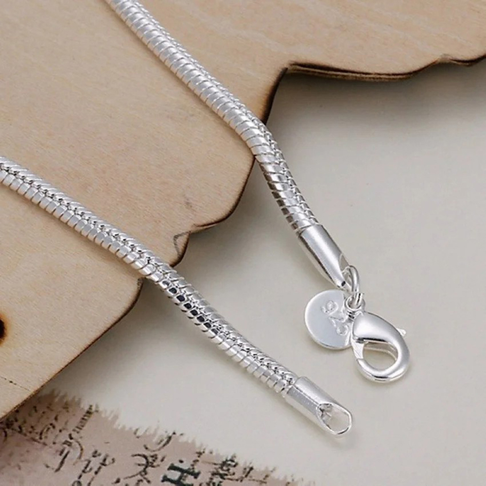 925 Silver 3MM Snake 16-23CM C - Men Accessories Chain And Bracelet ulasan dan harga