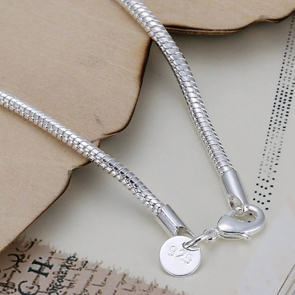 925 Silver 3MM Snake 16-23CM C - Men Accessories Chain And Bracelet ulasan dan harga