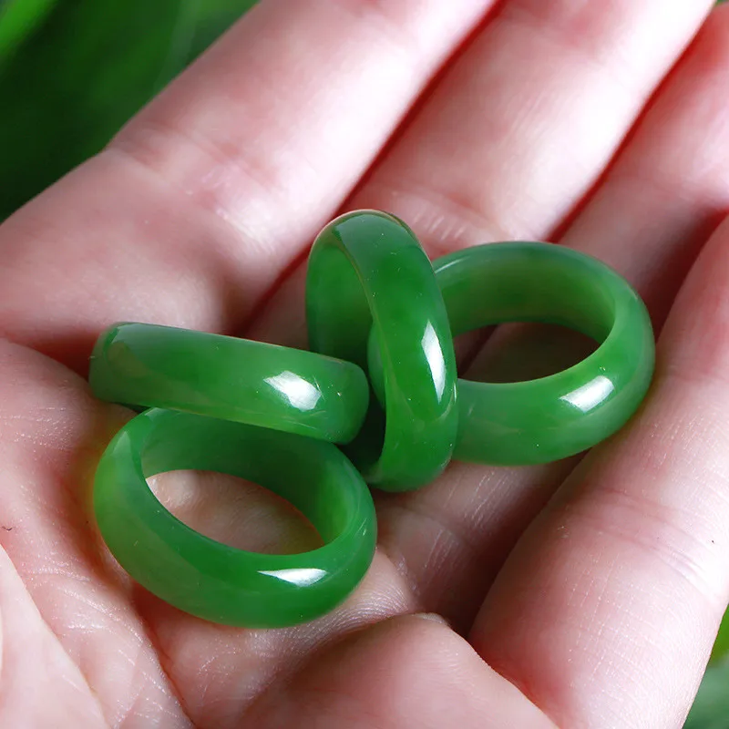 Natural Green Hetian Jade Ring - Men Accessories For Wedding ulasan dan harga